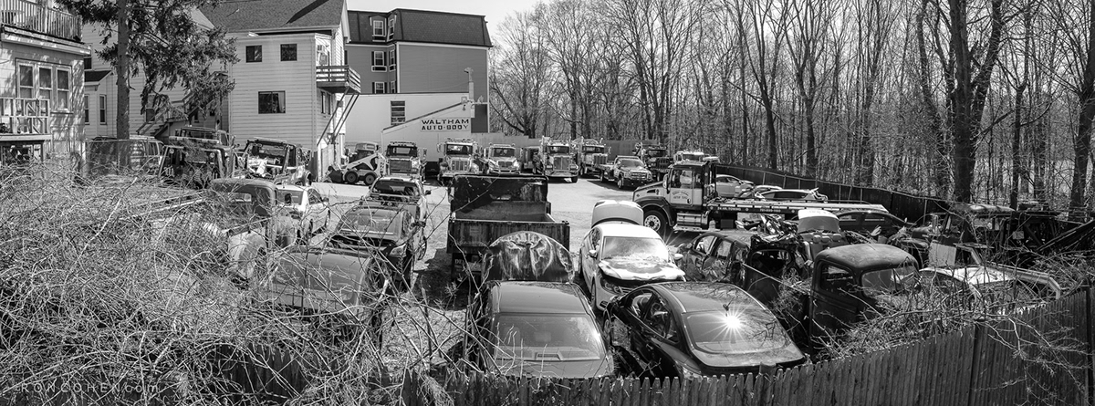 automobile car junk ma Massachusetts scrap tow Truck Waltham yard