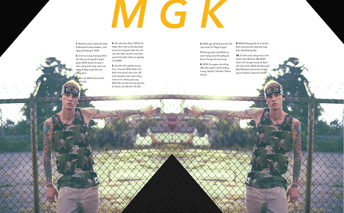 magazine hiphop Layout design mgk rap sneaker
