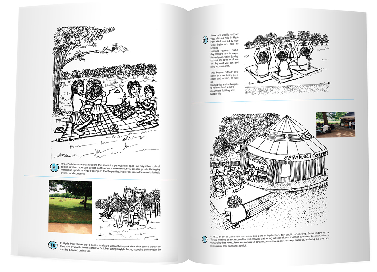 ILLUSTRATION  hyde park Layout Design Magazine design magazine passion Editorial Illustration interactive design