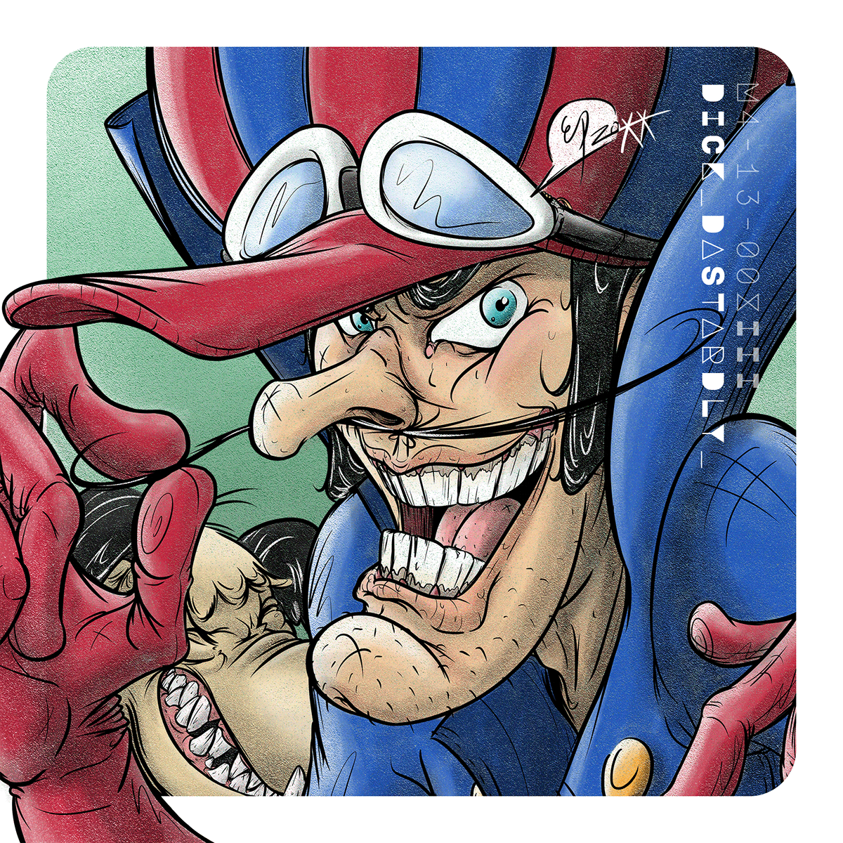 cartoon Character dick dastardly digital illustration fanart Hanna-Barbera Movember mustache muttley villain