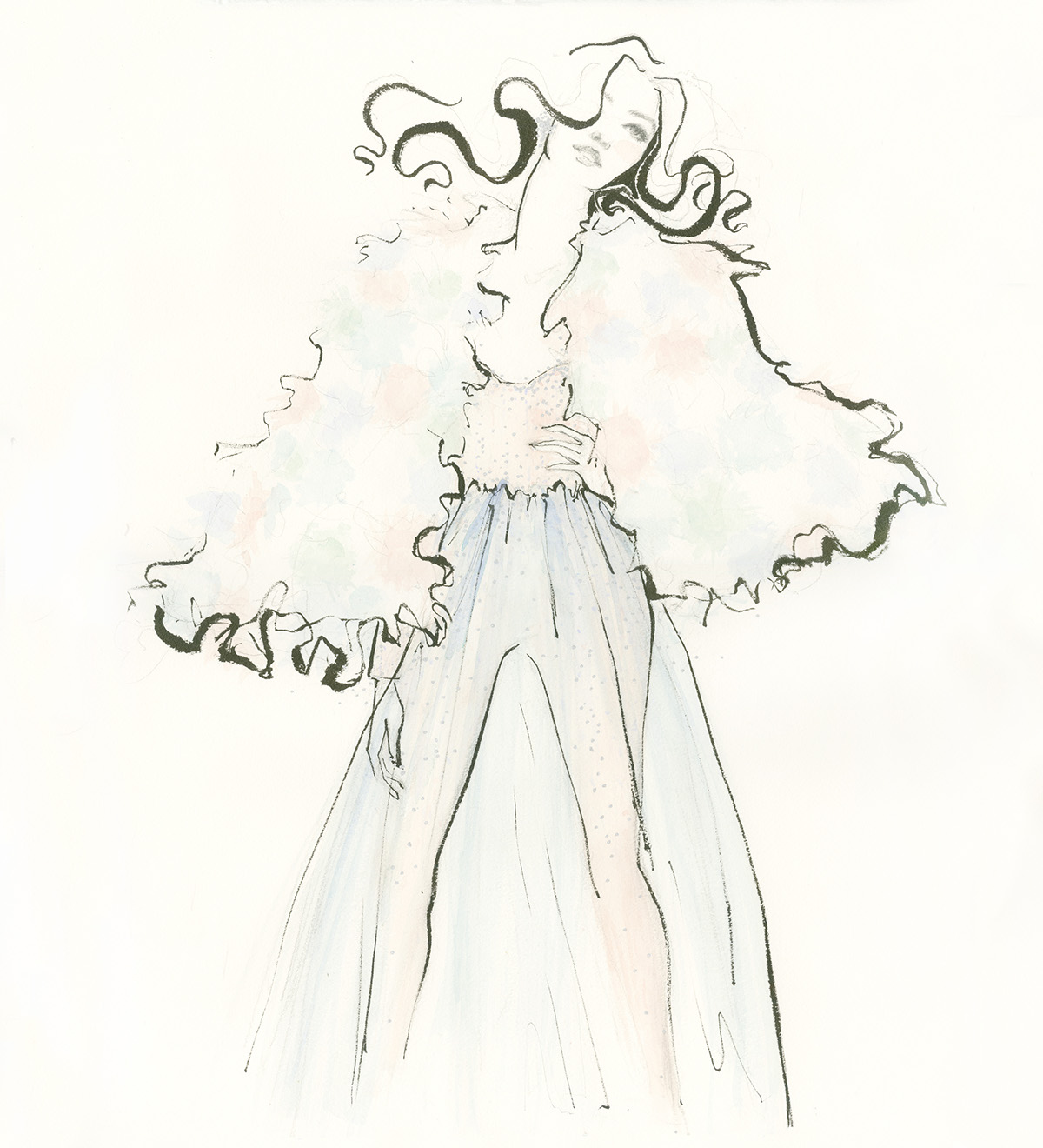 fashion illustration valentino Fall winter Handlettering sketch