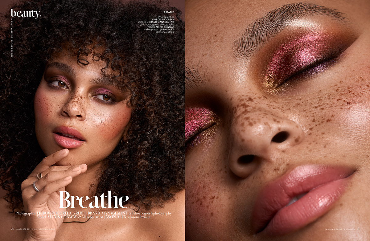 beauty editorial beauty photoshoot freckles High End liubov pogorela retouching  skincare
