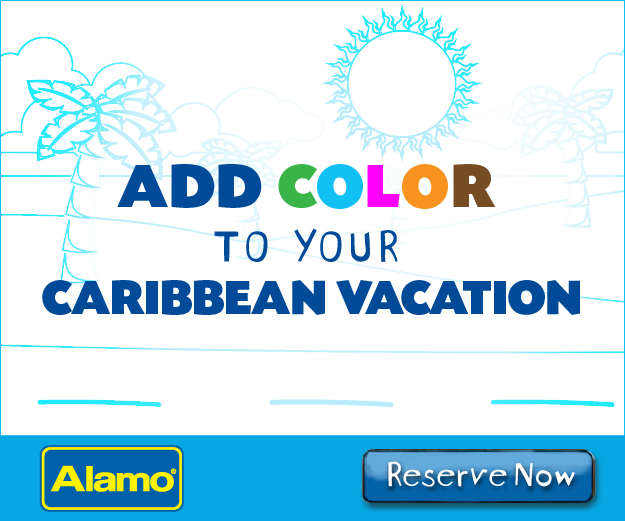 alamo banner Display Caribbean car rental vacation