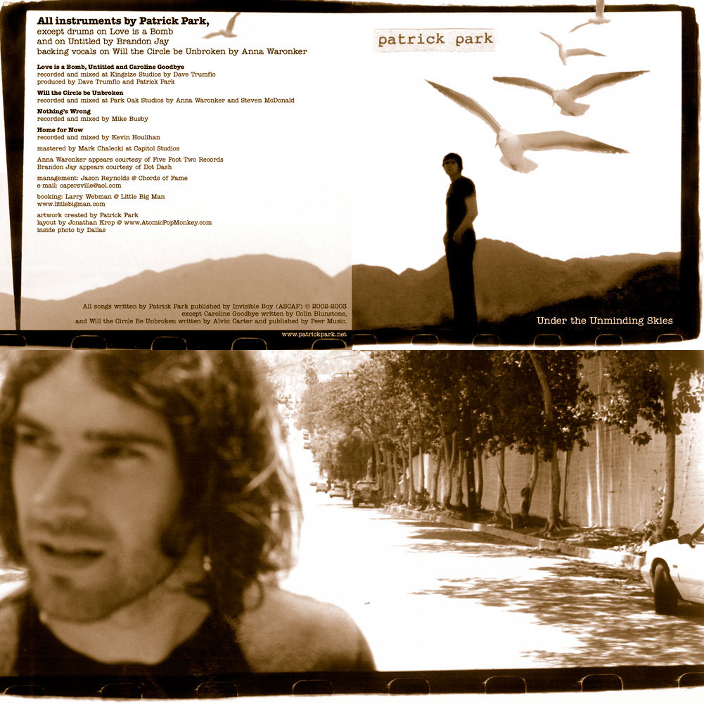 video folk indie Singer Album cover Layout design package cd patrick park hollywood records bad man recording