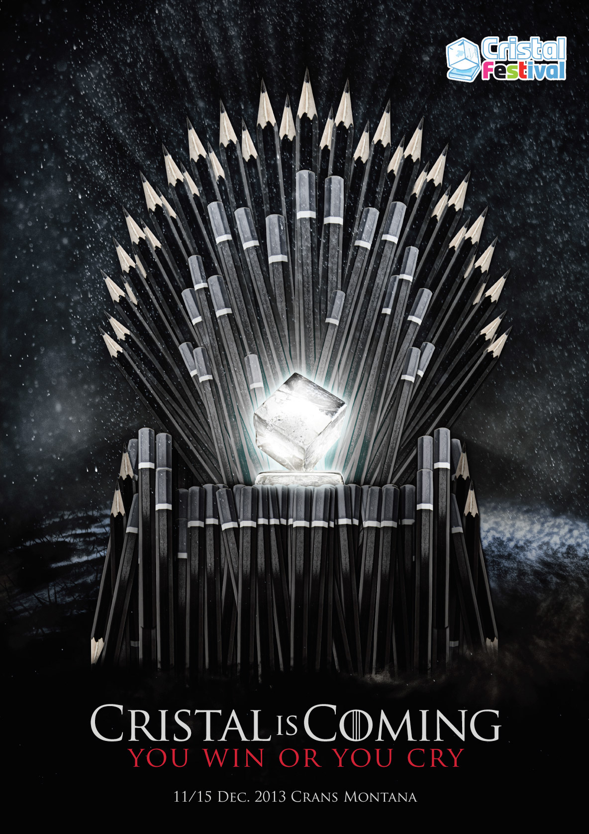 cristal festival iron throne game thrones pencil creative snow poster challenge