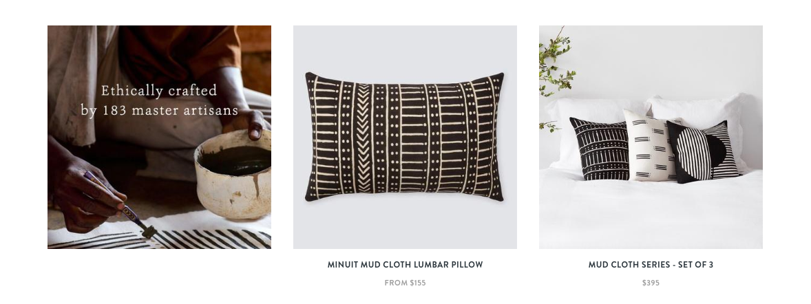 mali mudcloth Indigo textile design  industrial design  product design  The Citizenry fair trade pillows home decor