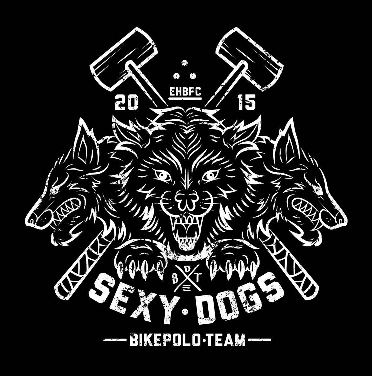 debete dogs tshirt bikepolo Bike wolf team