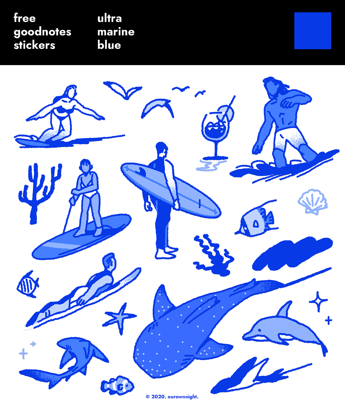 Character design goodnotes graphic design  illust ILLUSTRATION  ipad stickers stickers summer ultra marine