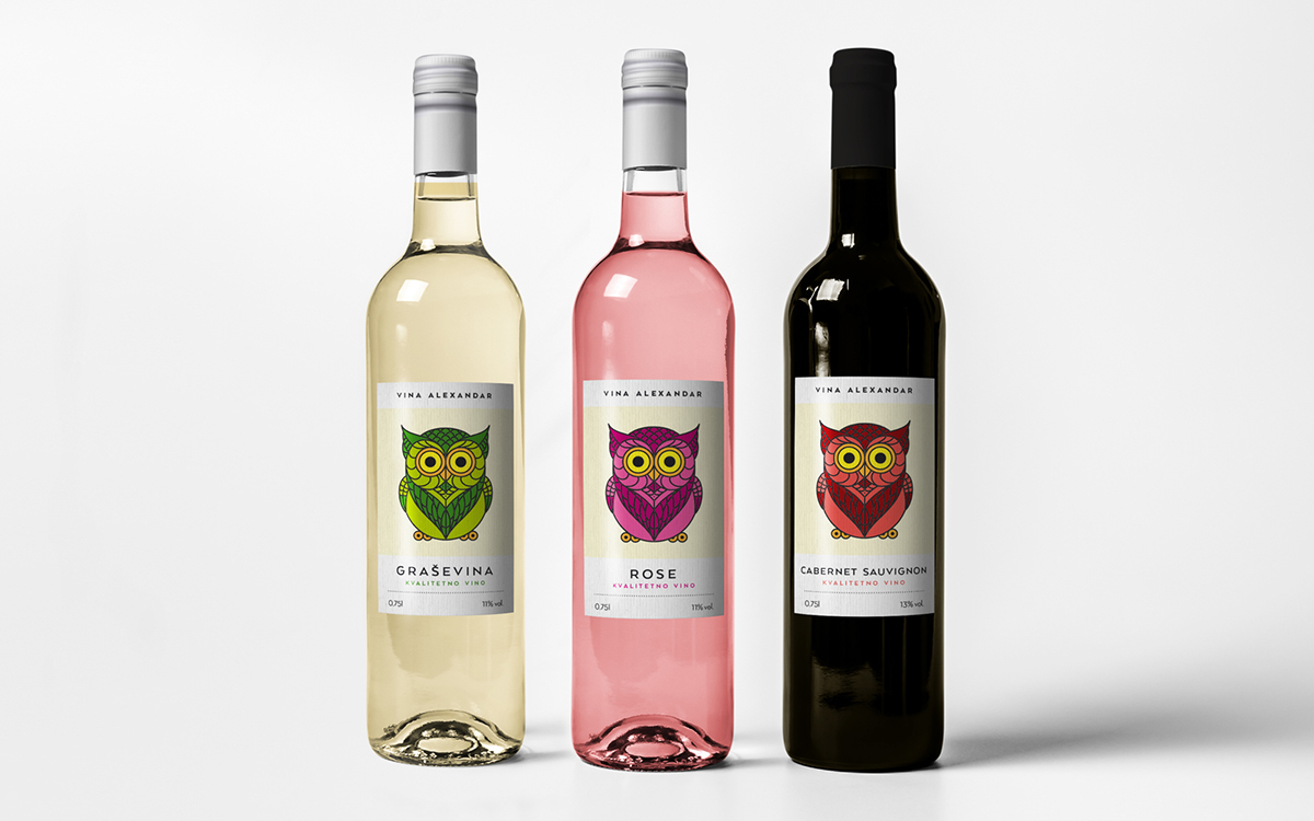 alexandar wine owl identity baranja Croatia leo vinkovic studio 33 osijek vino sova design