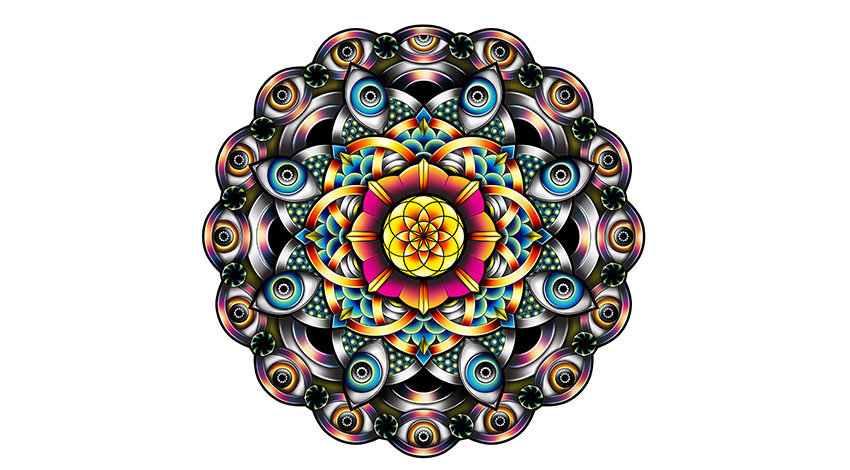 Dream Catcher ouroboros snake Mandala sacred geometry pattern eye