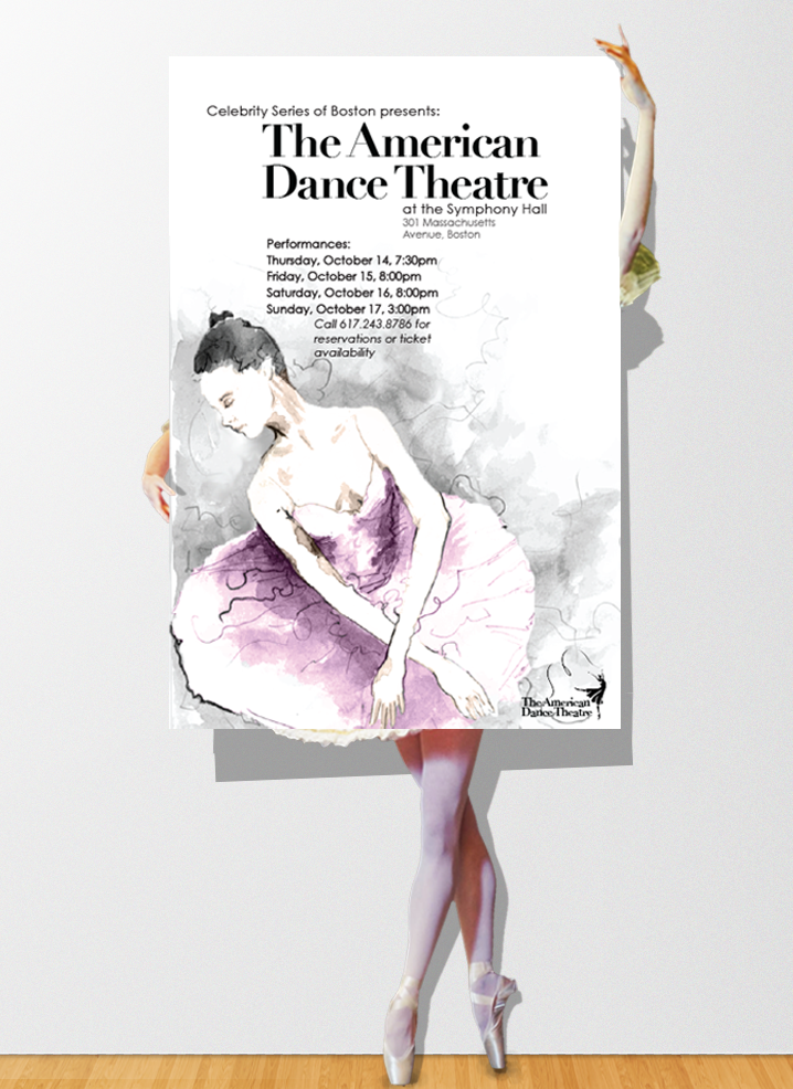 poster ballet American Dance Theatre DANCE   ballerina Logo Design logo