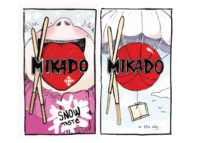 mikado limited edition ILLUSTRATION  Packaging chocolate graphic design  design sketch