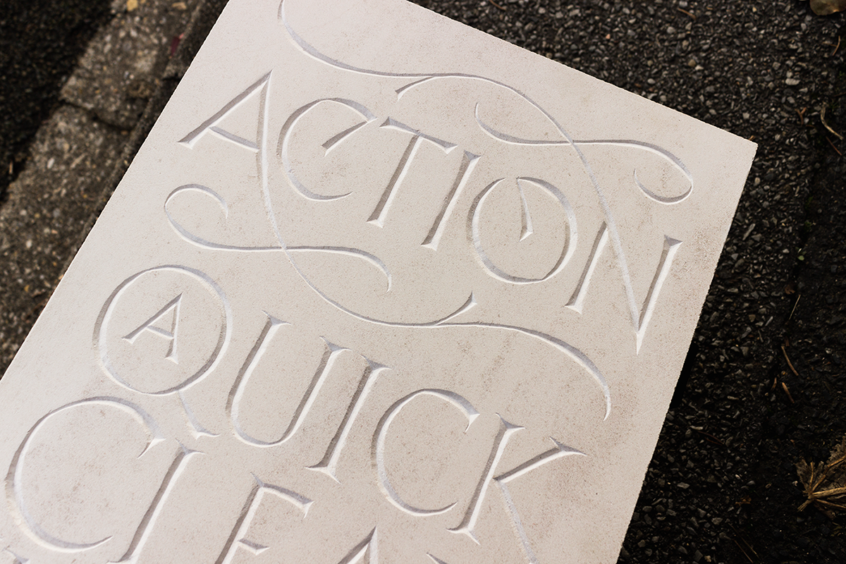 stone carving type letters lettering capital Calligraphy   design