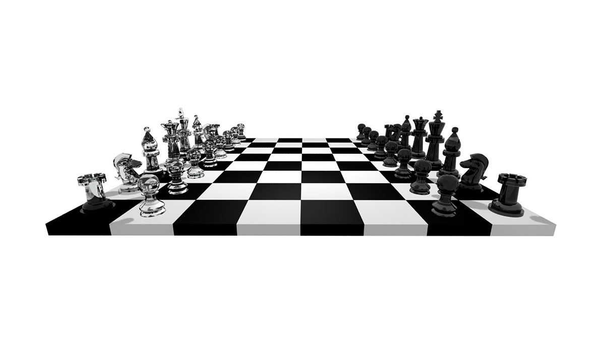 chessboard tablero de ajedrez Render model 3D Studio Max