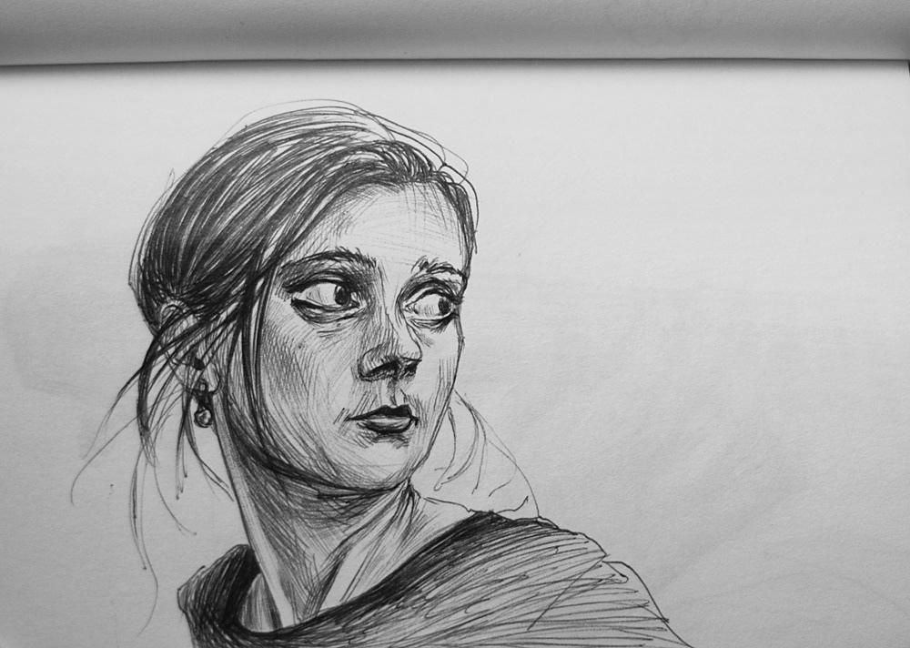 sketchbook  drawings  sketches  ball point  figurative  realism