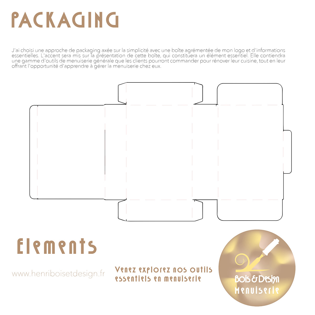 logo Packaging stickers jaune marron menuiserie