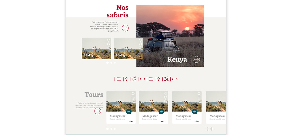 africa Conception direction artistique homepage italie redesign Travel UI ux Webdesign