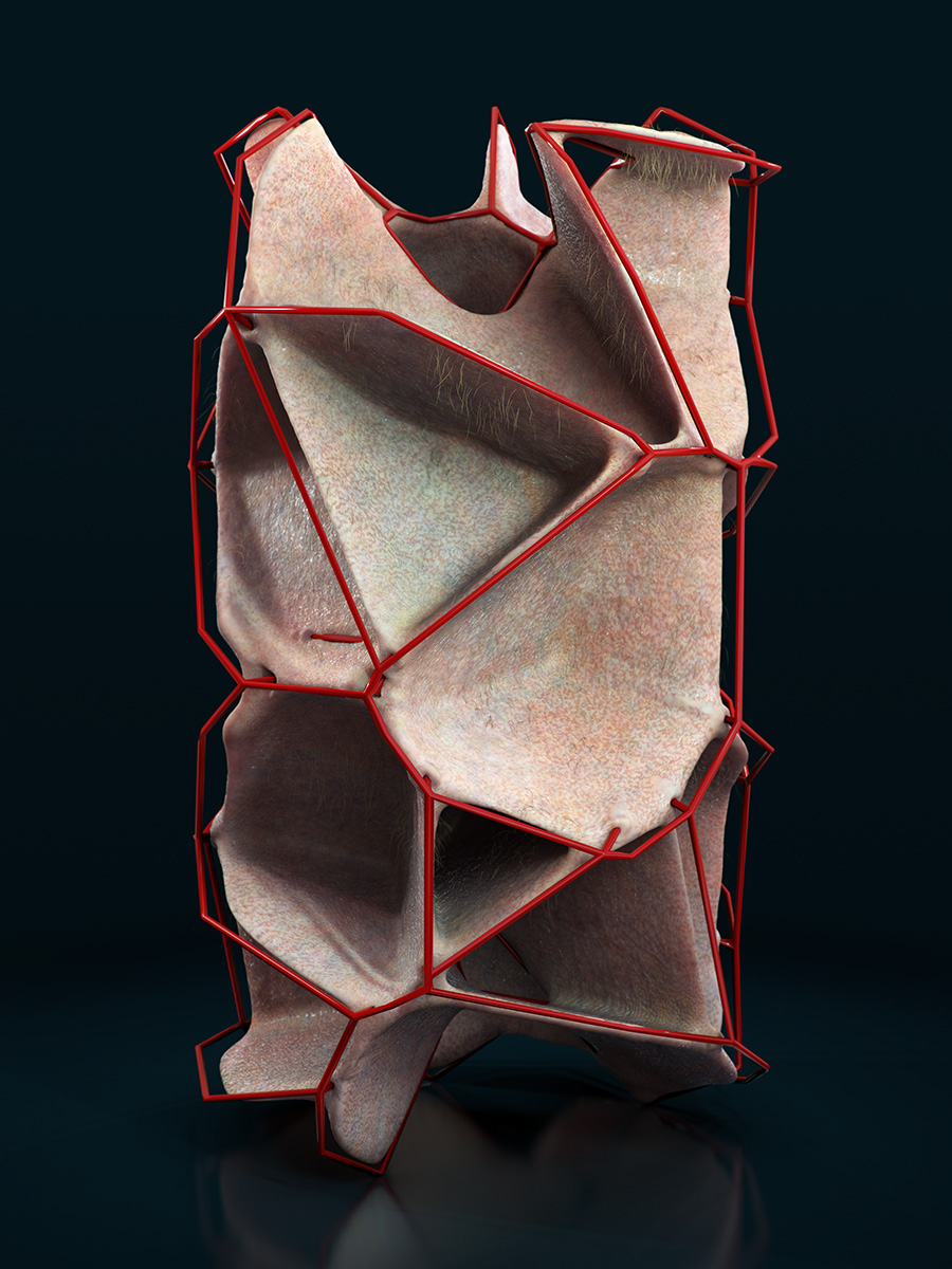 art digital 3D posthuman sculpture flesh