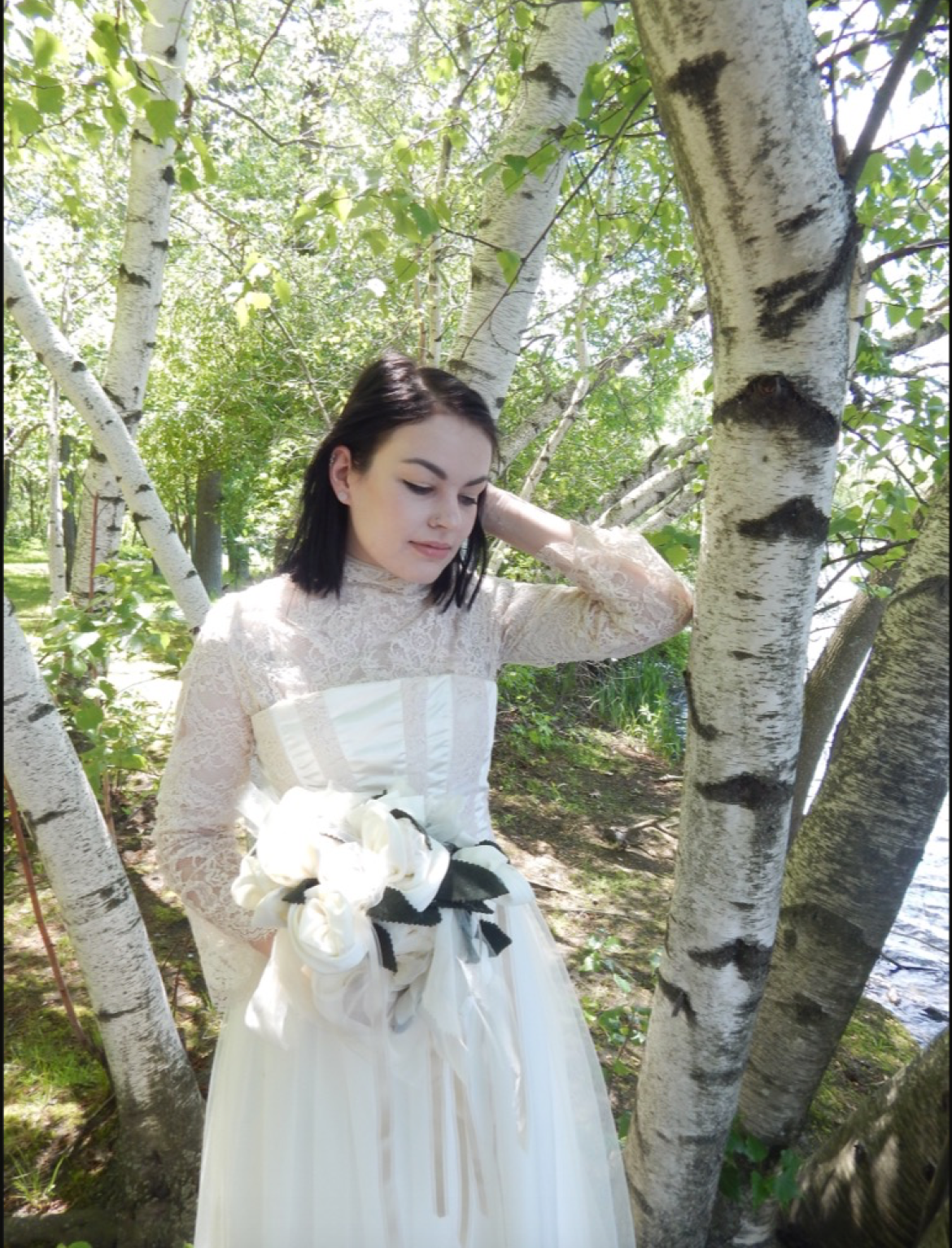 vintage bridal bride Veil corset styling  boston Slovak Ethnic massart