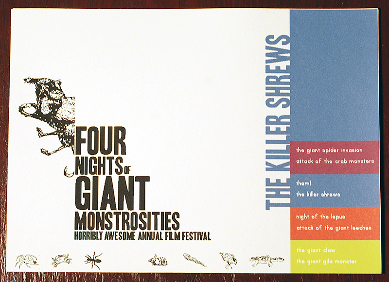 horror films monstrosities poster cards films festival