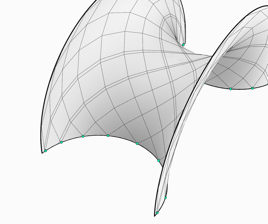 Grasshopper Rhinoceros kangaroo physics K2 Engineering adobe illustrator parametric design minimal surface Active Bending Asymptotic gridshell Anticlastic Surface