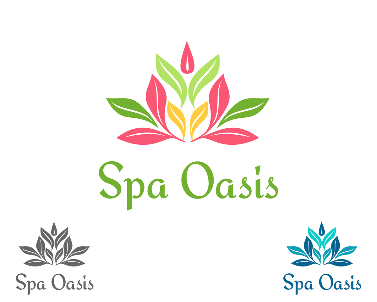 spa logo template Yoga Logo  tea organic natural Cosmetic studio leaves handmade beauty