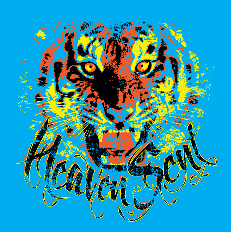 grunge tiger shirt design
