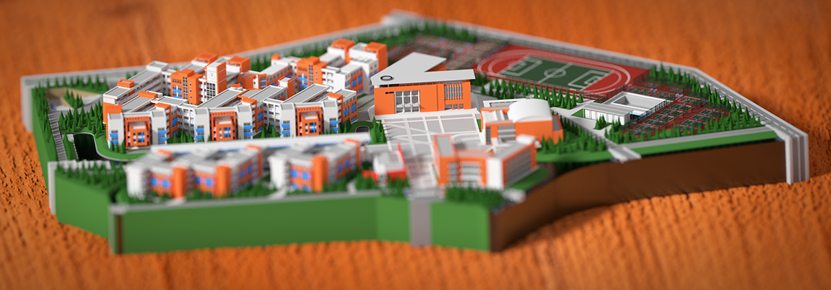 3D blender buildings map chinese Low Poly