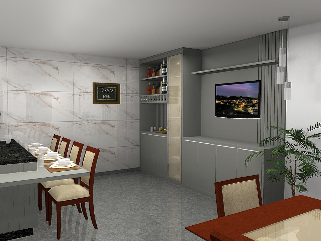 dining room interior design  Render architecture 3D visualization modern kitchen design decor home