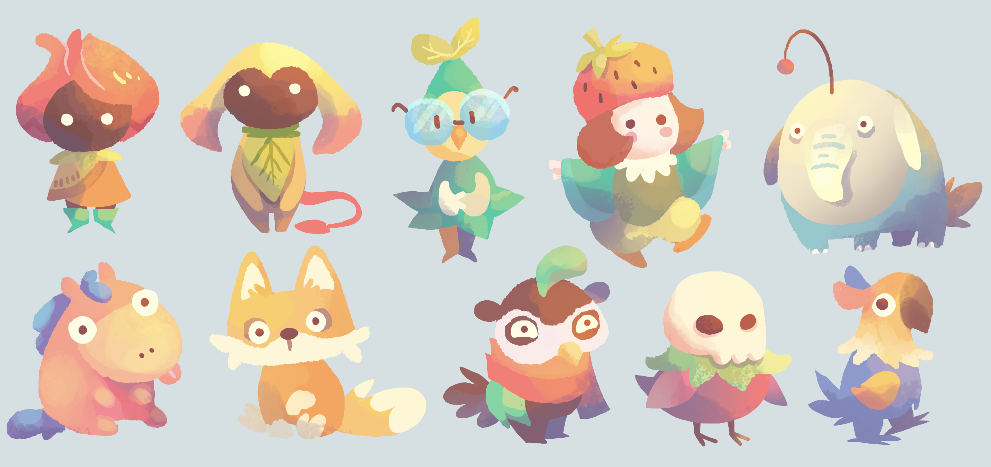 ooblets creatures Character design  cute