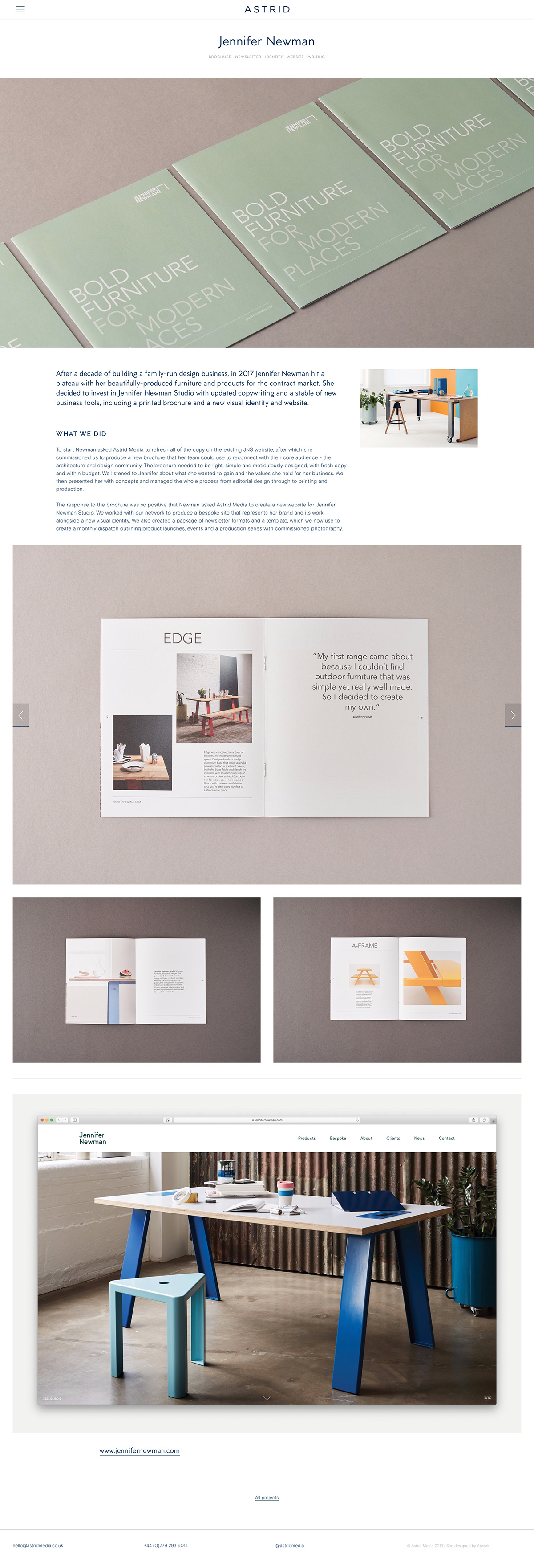 Astrid Media atwork squarespace design creative agency grid based Website The Printer's Son