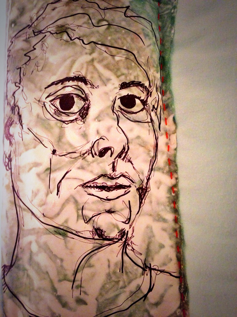 self portrait portrait mixed media textile art