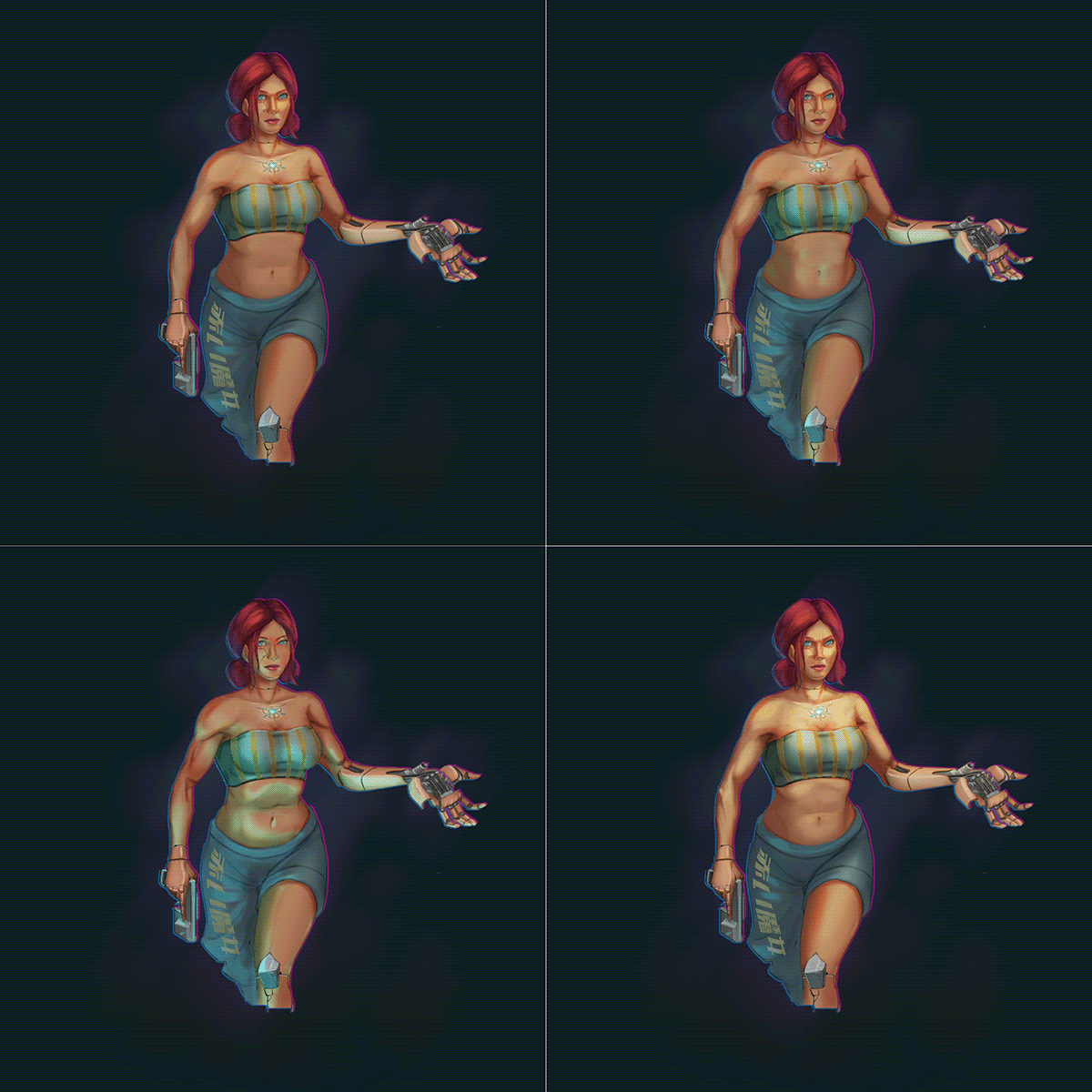Badass female concept character Cuborgs Cybernetics cyberpunk 2077 Street Triss Merigold