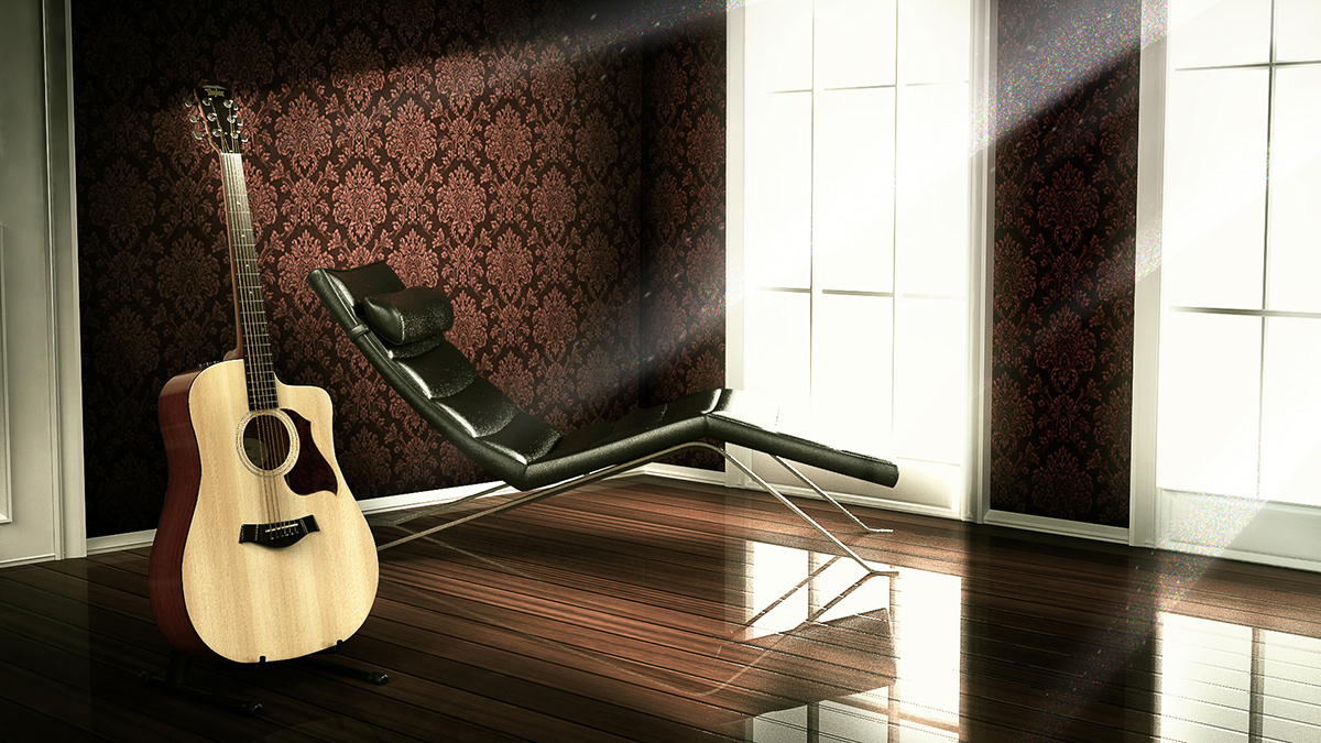 acoustic guitar taylor 3D