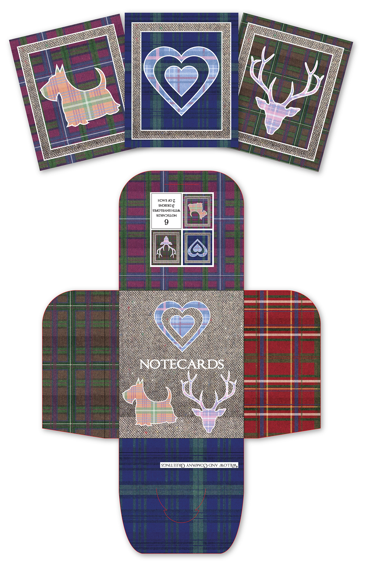 greetingscard design scotland scottish souvenirs stag angel gift dog scottiedog
