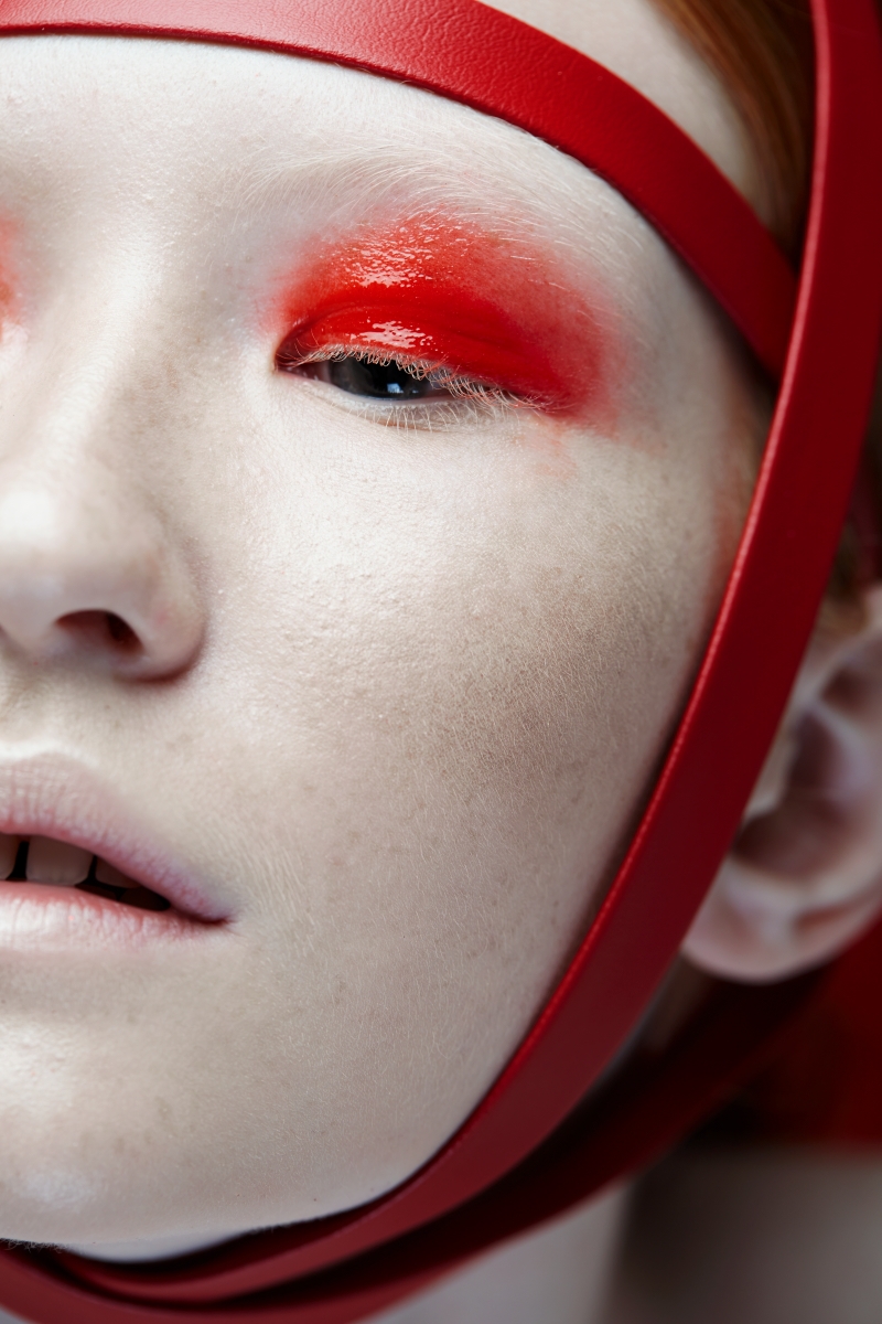 red Make Up beauty photograph culture futuristic eyes lips