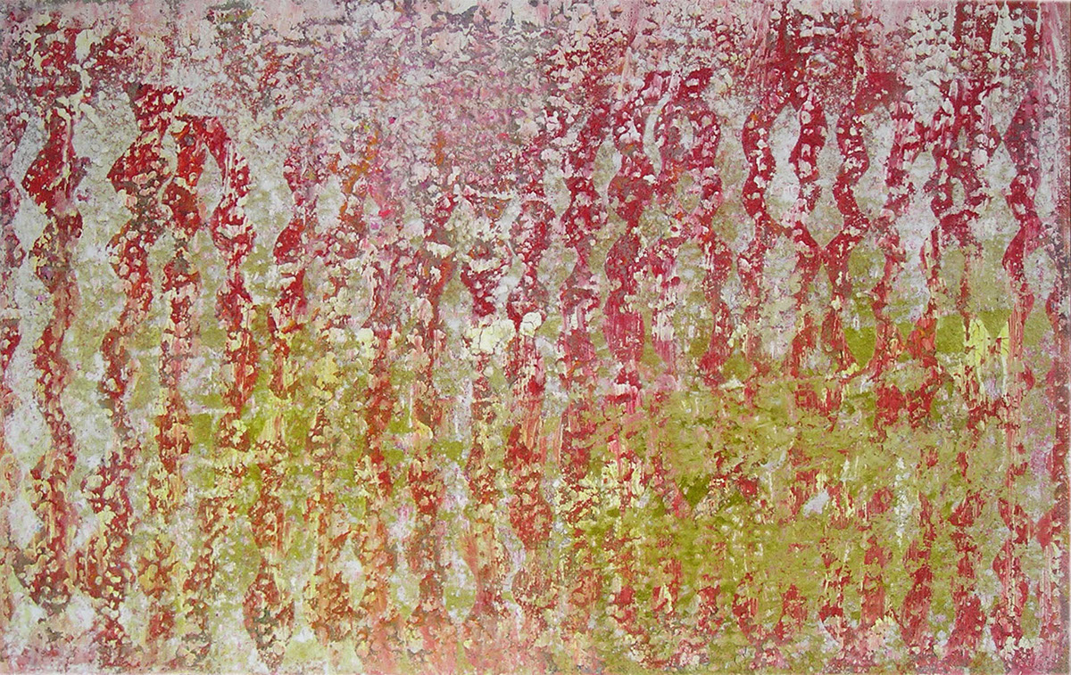 Monotype of a turbulent dream 2004. mixed media / acrylic, plaster, pigment powder on masonite 