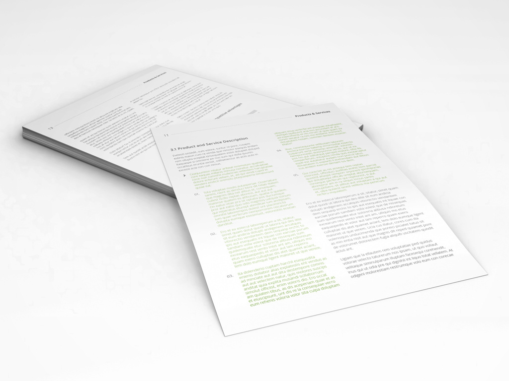 Business plan us letter InDesign template