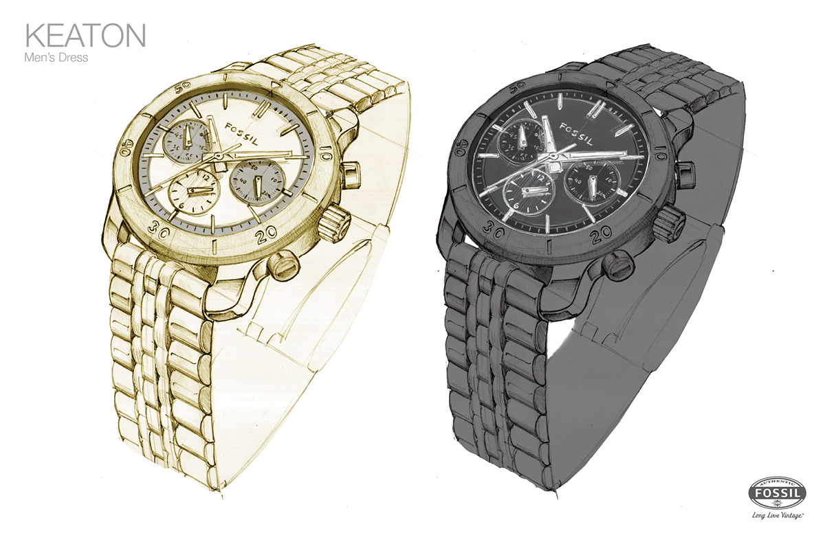 Fossil  watches  chronograph  utility  Hardware  styling  keaton