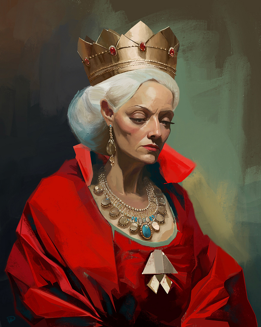 artwork Character design  concept crown Digital Art  digital portrait Drawing  ILLUSTRATION  Procreate queen