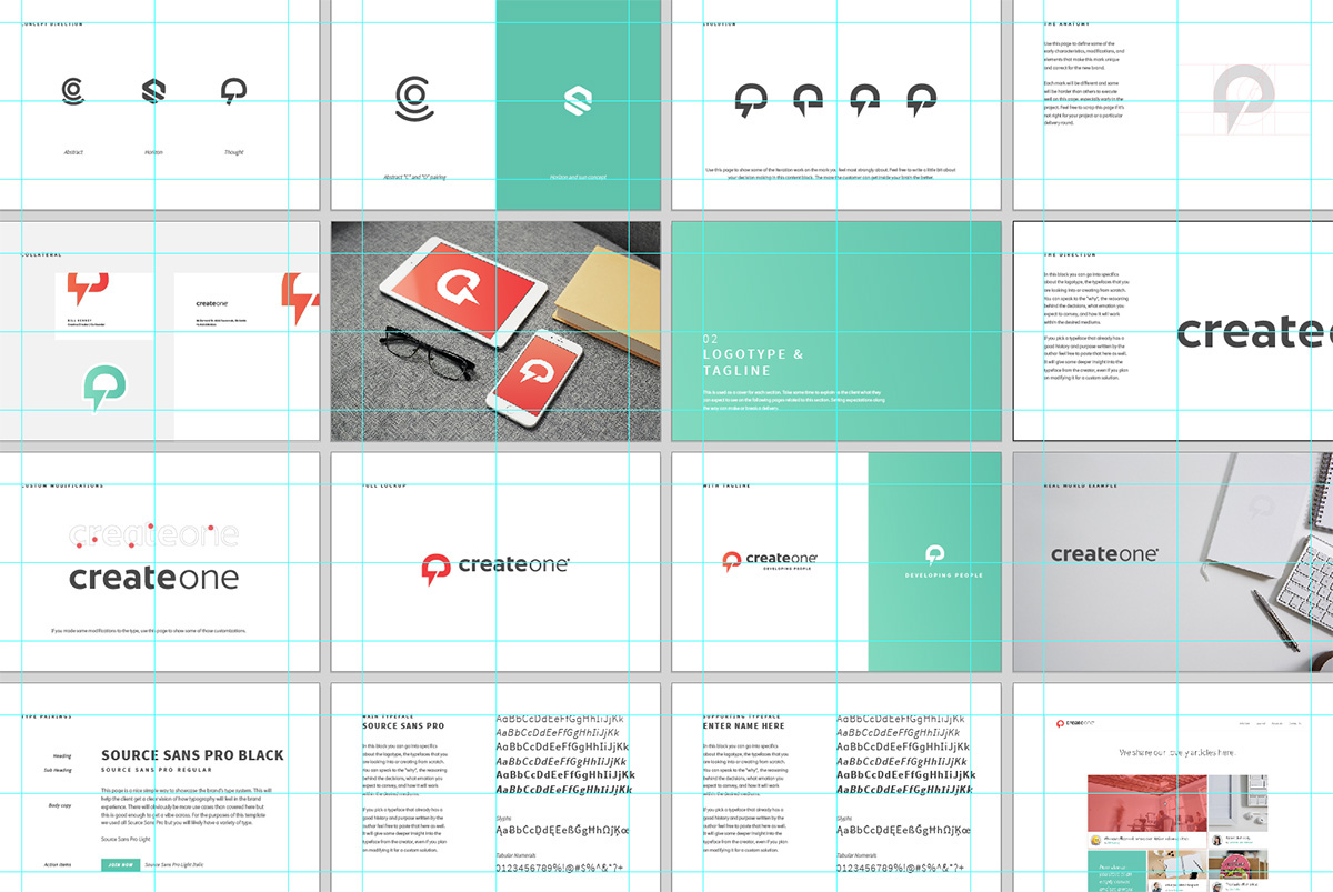 bundle brand brand identity identity Logo Design Style Guide mock ups iOS devices template