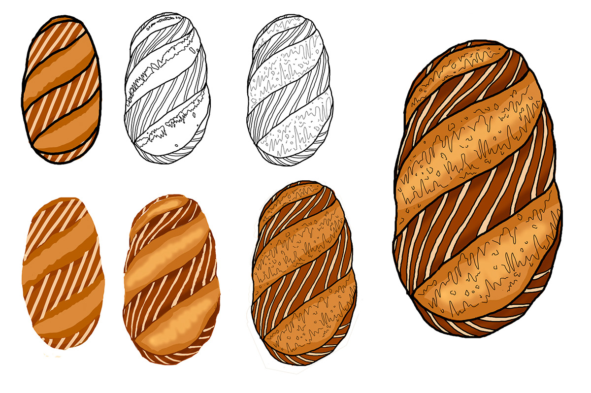 ILLUSTRATION  bread bakery panaderia draw design diseño Food  cook wheat