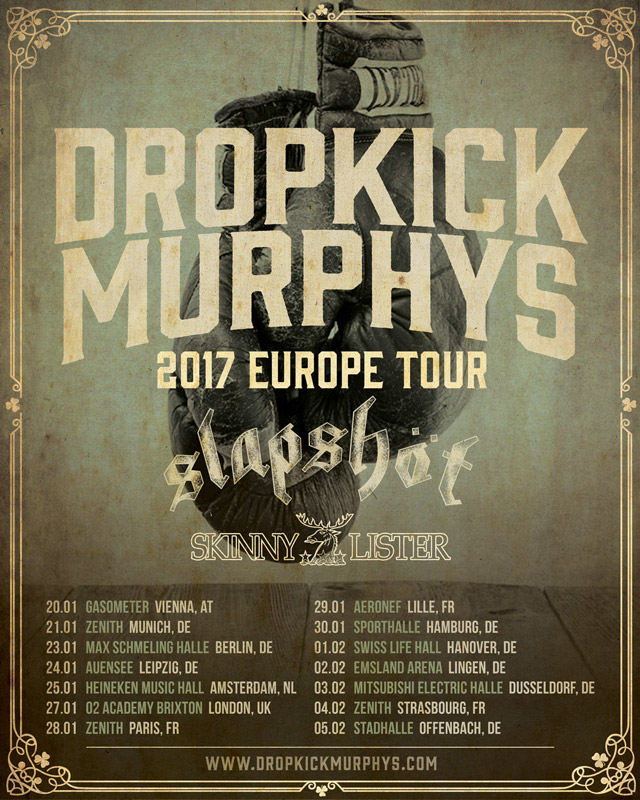 dropkick murphys Europe music punk punk rock Boxing Tour Poster Celtic vintage