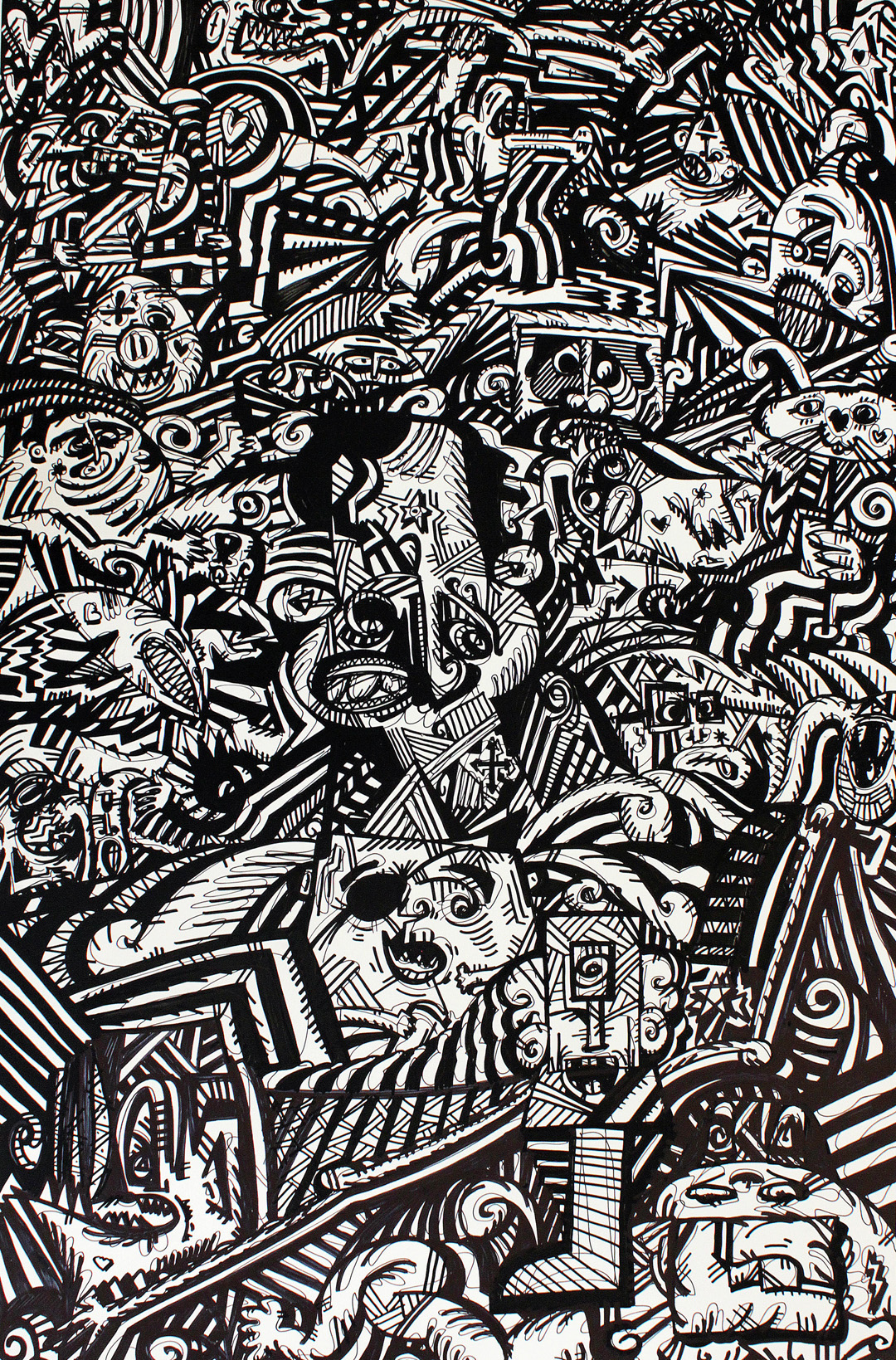 Jumpin Jack Flash black/white berlin abstract Patterns molotow marker cardboard wild
