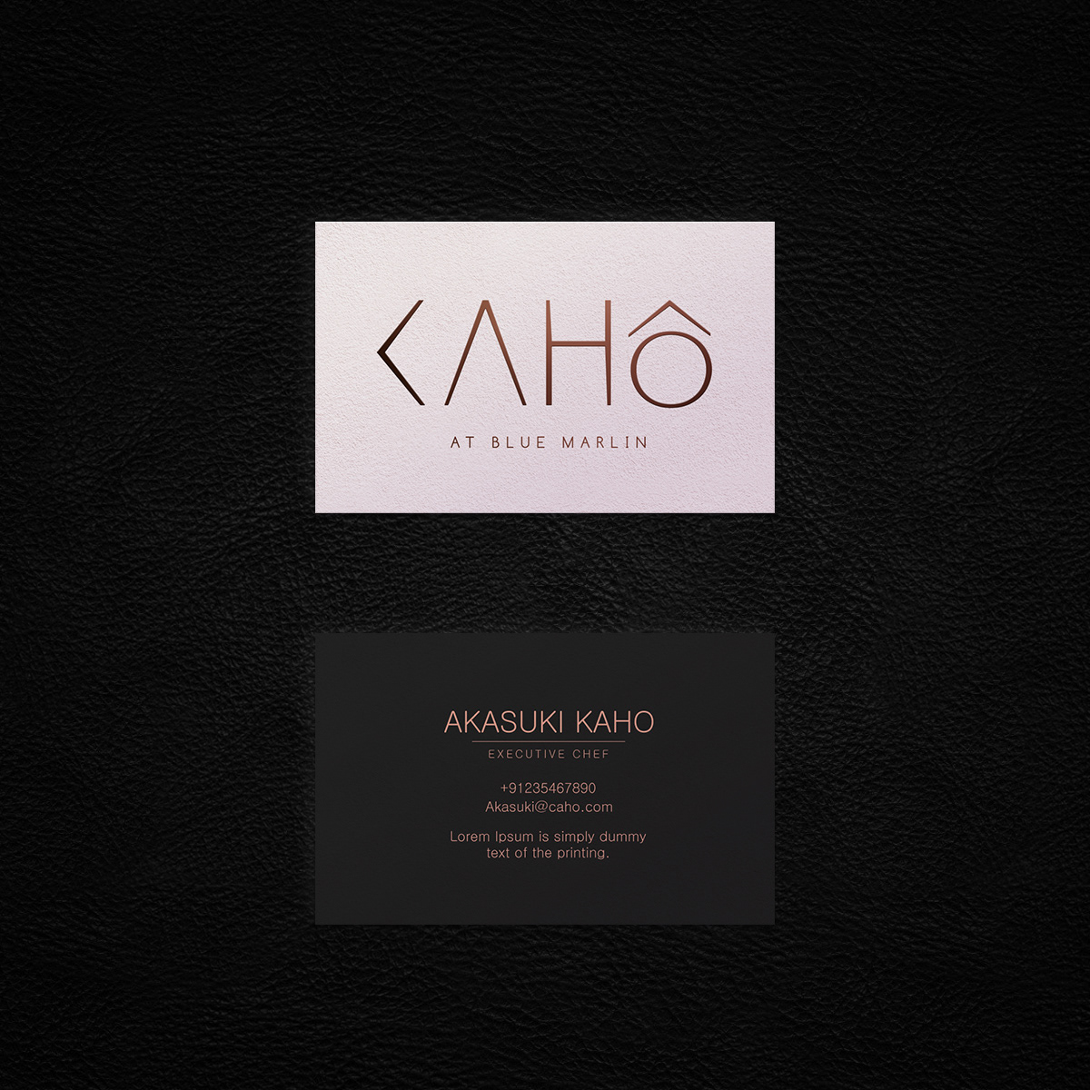 Visiting card of the executive chef of the restaurant 