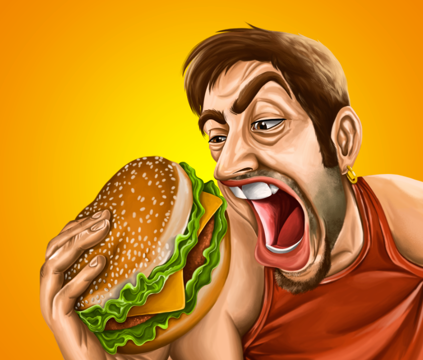 caricatura caricature   Hamburguesa hamburguer toons photoshop colors handdraw daniel elcari