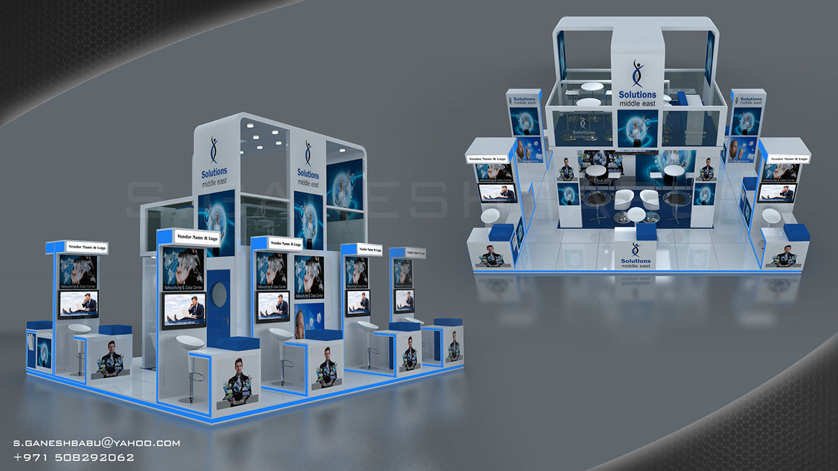 Exhibition  booth stall 3D 3dmax Illustrator photoshop art creative