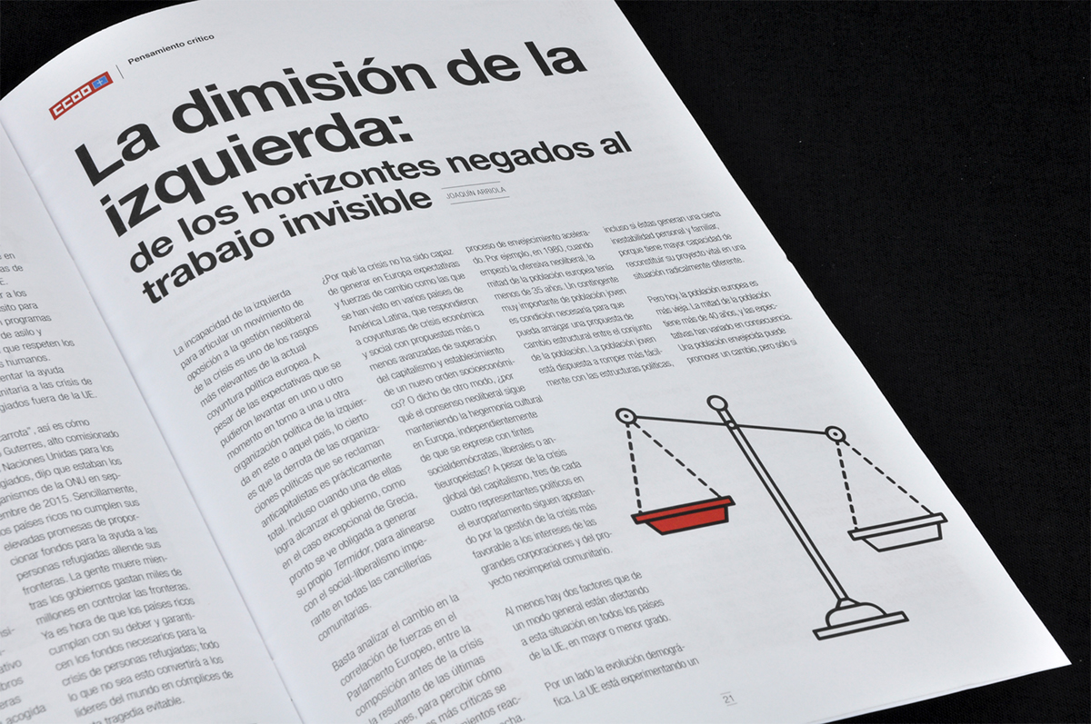 red black White CCOO comisiones obreras obreros worker rights fight redediseño asturias