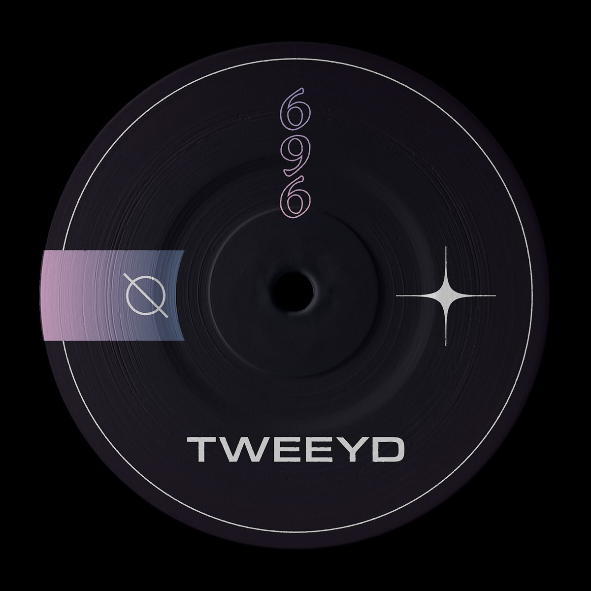 vinyl Label design tweeyd black symbol purple blue acid techno