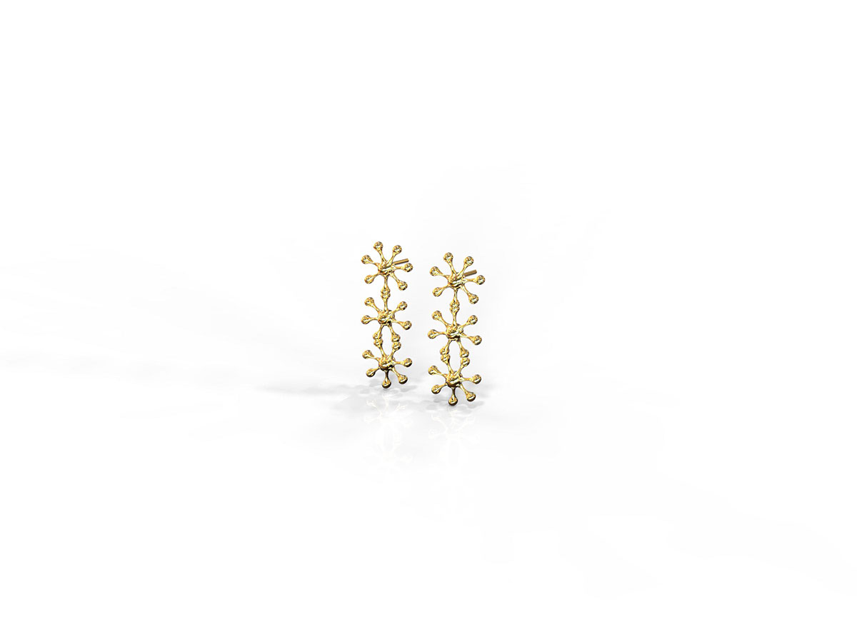 jewelry earrings Gold Plate #dm cad Rhinocerous keyshot